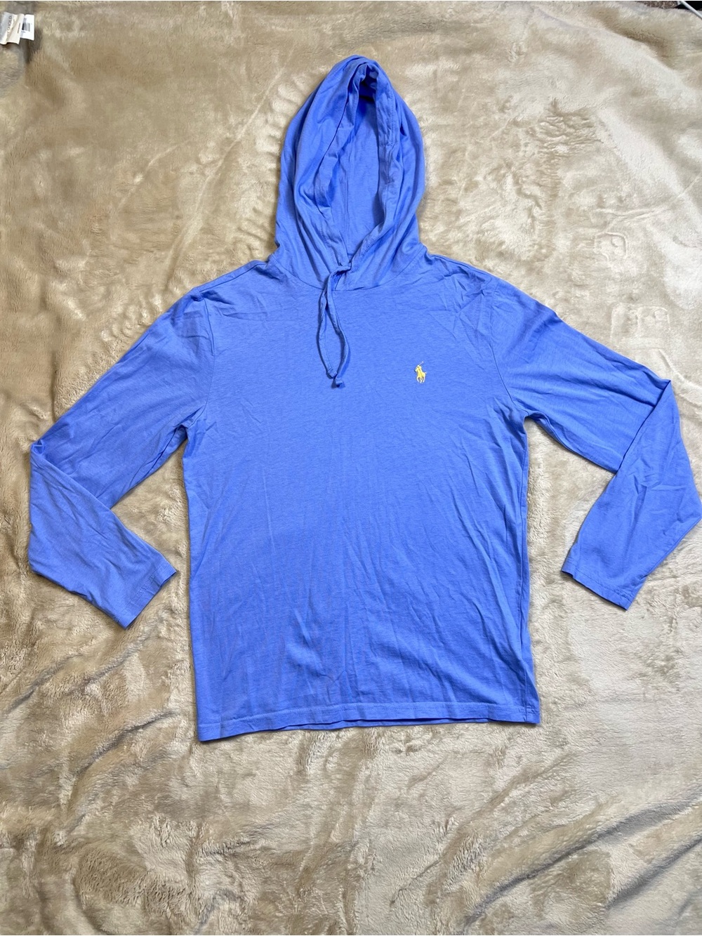 Polo Ralph Lauren Jersey Hooded T-Shirt in Blue Size Small